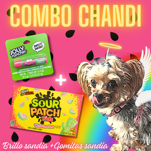 Combo Chandi (Hidratante para labios Holly Rancher+Gomitas Sour patch de sandia)