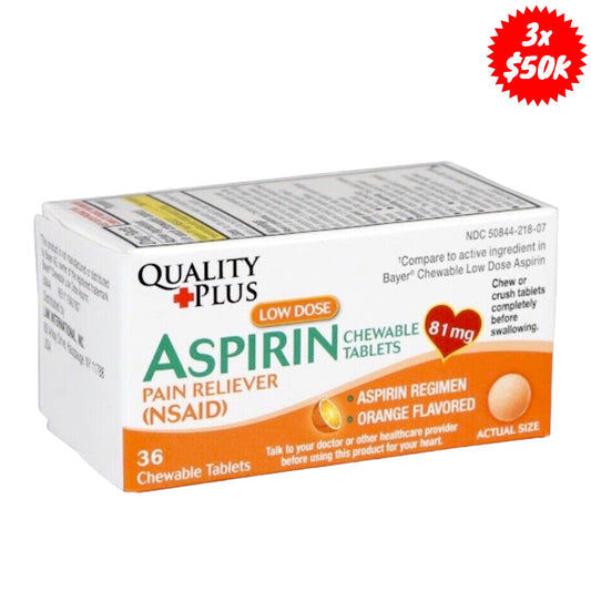 Aspirina Masticable (dosis baja) 81mg x36uds